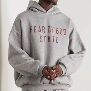 NEW Essentials Fear of God State Hoodie Heather Grey FW24